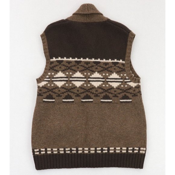 Pendleton 1920 Cardigan Sweater Vest Men's Medium Brown 100% Wool Shawl Collar - Picture 2 of 3